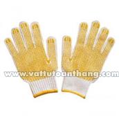 GĂNG TAY SỢI PHỦ HẠT NHỰA MÀU VÀNG